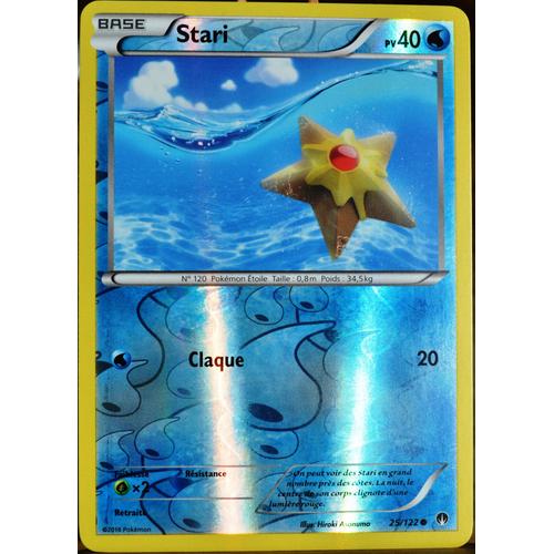 Carte Pokémon 25/122 Stari 40 Pv - Reverse Xy - Rupture Turbo Neuf Fr