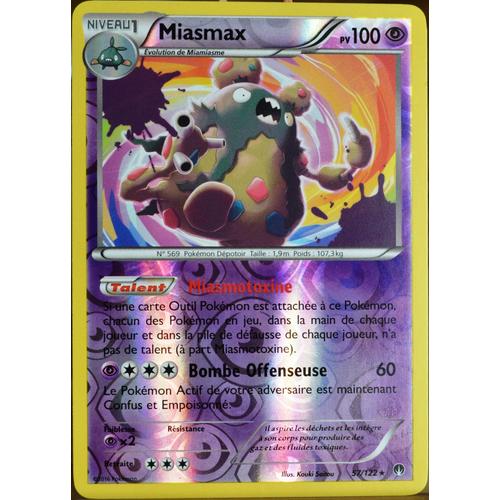 Carte Pokémon 57/122 Miasmax 100 Pv - Reverse Xy09 - Rupture Turbo Neuf Fr