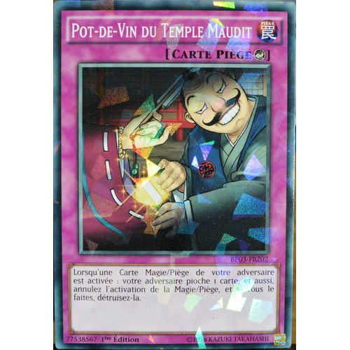 Carte Yu-Gi-Oh Bp03-Fr202-Sh Pot-De-Vin Du Temple Maudit Neuf Fr