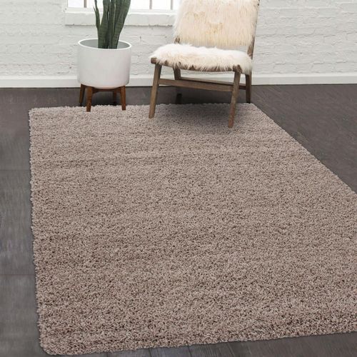 Tapis Shaggy Shaggy Li Beige 100x200 Oeko Tex® En Polypropylène Doux Et Soyeux