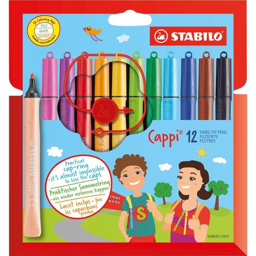 Stabilo Etui Carton De 12 Feutres Cappi + 1 Lacet