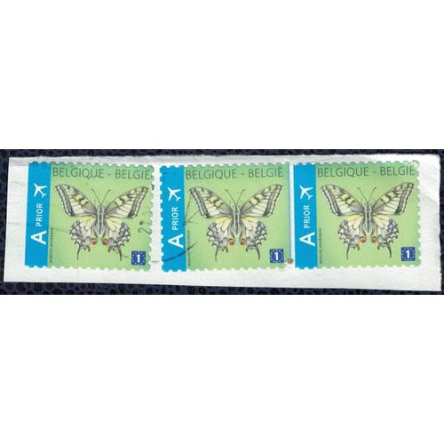 Belgique Lot 3 Oblitérés Used Papillon Butterfly Papilio Machaon Su