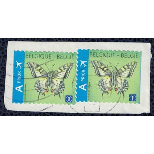 Belgique Lot 2 Oblitérés Used Papillon Butterfly Papilio Machaon Su