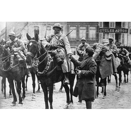 Ww1 - Pause À Hesdin Pour Les Cavaliers Français Le 14 Avril 1918