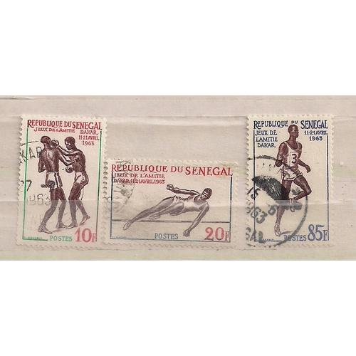 Sénégal- 3 Timbres Oblitérés- Jeux De L' Amitié- Année 1963