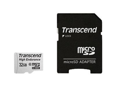 Transcend High Endurance - Carte mémoire flash (adaptateur microSDHC - SD inclus(e)) - 32 Go - UHS-I U1 / Class10 - SDHC