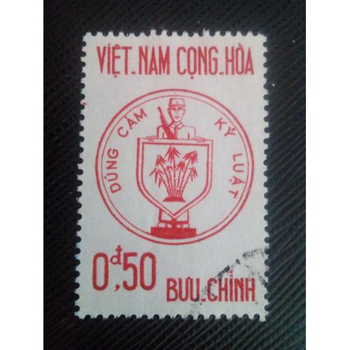 Timbre Vietnam Du Sud Y T 218 Soldat Et Armoiries 1963 ( 030408 )