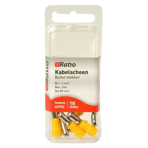 Ratio Cable Shoe Bullet Bouch 4-6 Mm² - Jaune - 10E En Blister