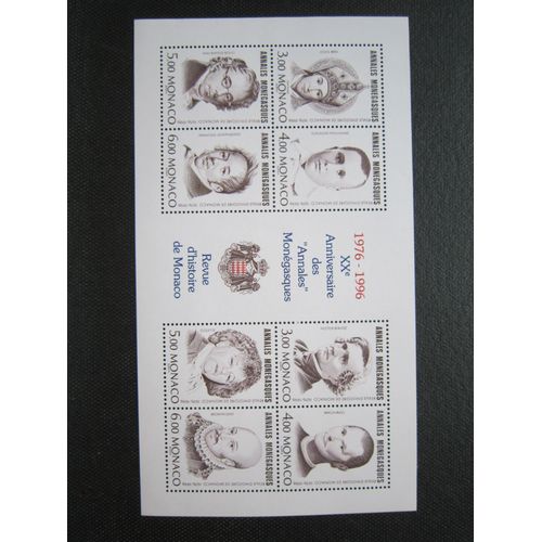 Monaco. Bloc N° 72 (1996). 20eme Anniversaire Des "Annales Monegasques".