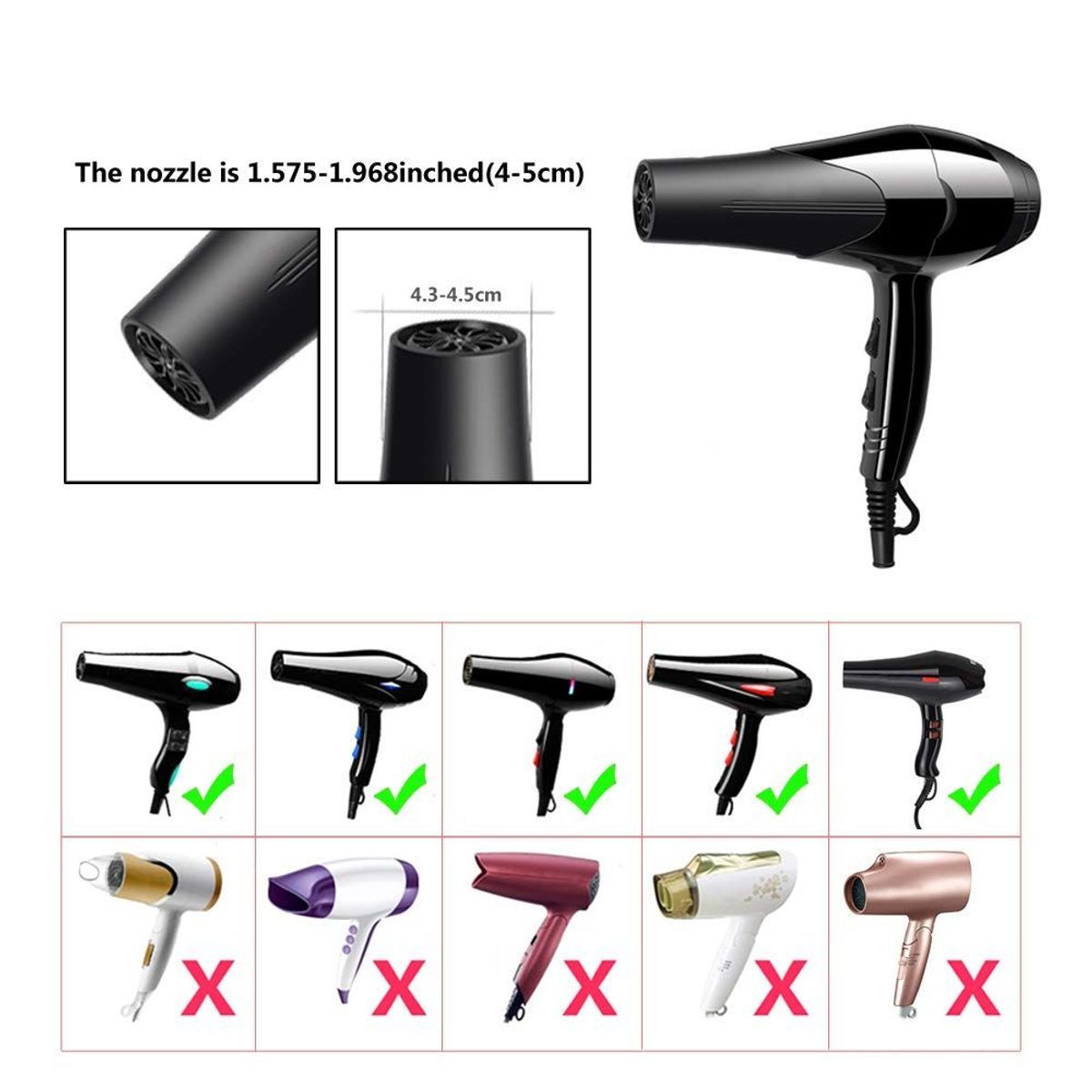 Diffuseur Sche-Cheveux Pliable Universel - Noir Goodnice - 5