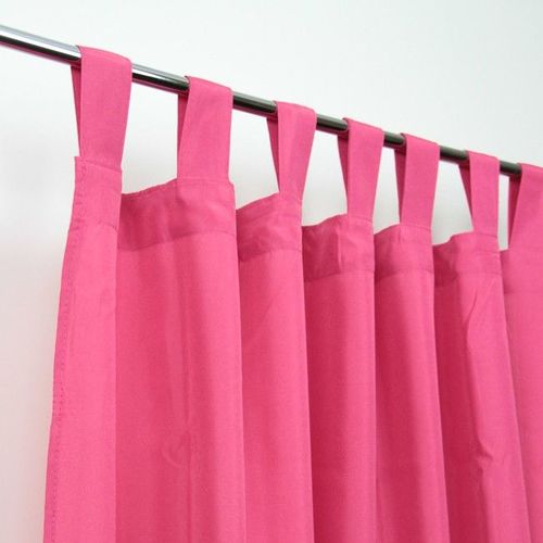 Lot 2 Rideau A Patte Deco Tissu Fuchsia 135 X 230 Cm Rideaux Droit Pret A Poser