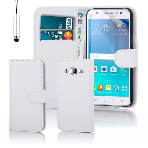 32nd Étui Portefeuille En Cuir Synthetique Pour Samsung Galaxy J5 2015 (Smj500), Blanc