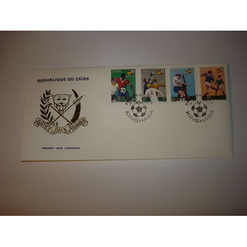 Enveloppe Premier Jour Zaïre  Coupe Du Monde De Football 1982