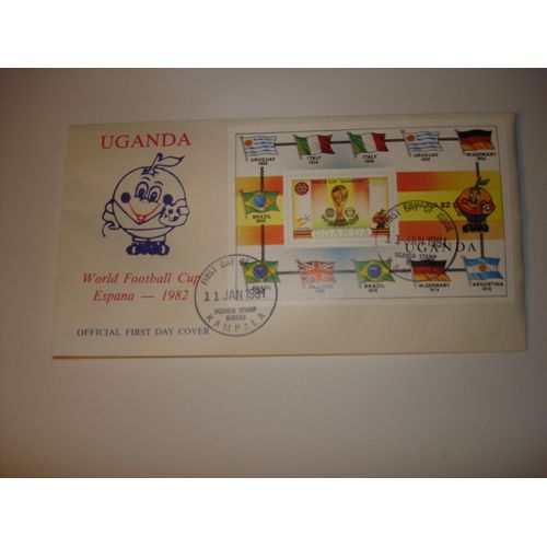 Enveloppe Premier Jour Uganda Coupe Du Monde Espana 1982