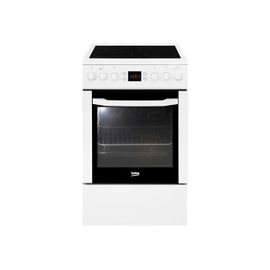 Beko CSE57302GW - Cuisinière - pose libre - largeur : 50 cm - profondeur : 60 cm - hauteur : 85 cm - avec système auto-nettoyant - classe A - blanc