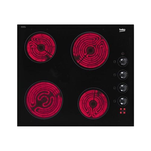 Beko HIC64100 - Vitrocéramique - 4 plaques de cuisson - Niche - largeur : 56 cm - profondeur : 49 cm - noir