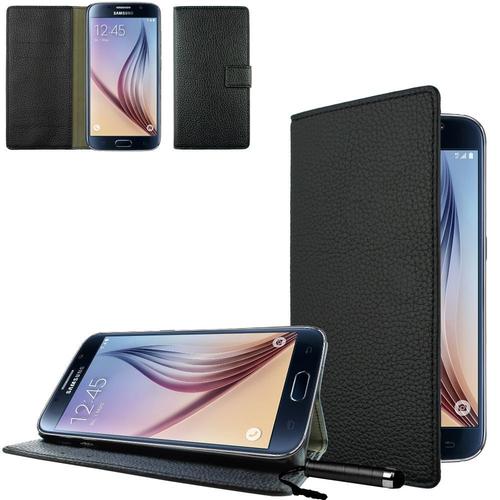 Ownstyle4you - Samsung Galaxy S7 G930f G930a Etui Wallet Coque Housse Premium Portefeuille Eco Cuir Side Noir / Protection Pare-Chocs Goutte Absorption Des Chocs + Protecteur D'écran + Pen