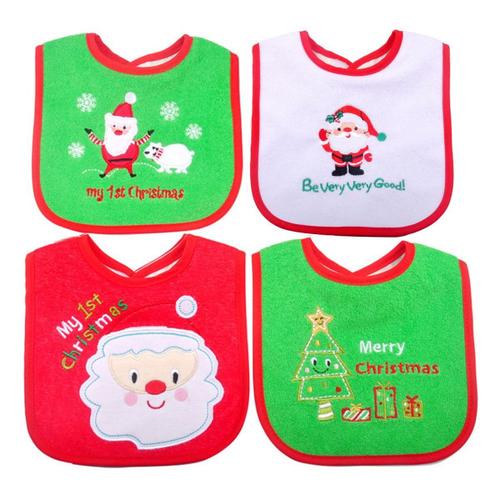 Bavoirs De Noël Pour Bébé Lot De 4, Bavoirs Imperméables Pour Bébés Form1 Goodnice