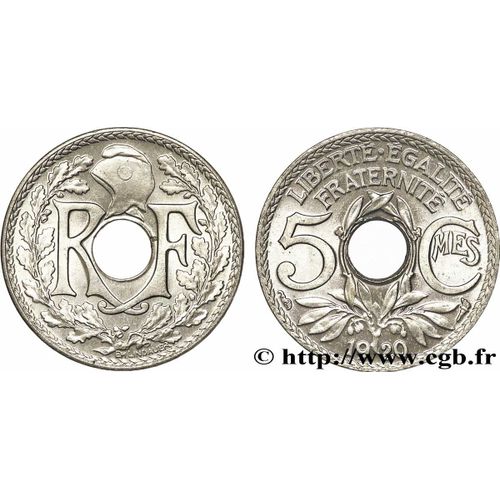 Piece De 5 Centimes De Frand 1920 Rare