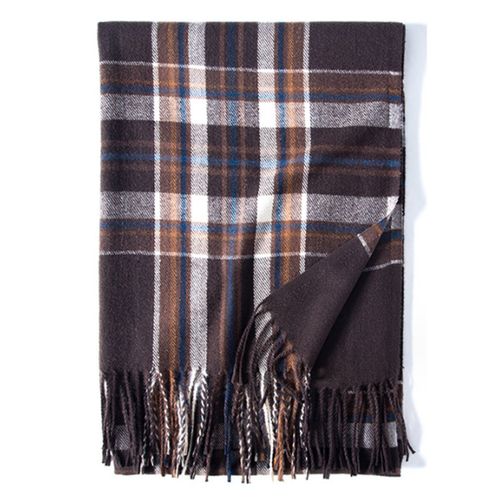 Écharpe En Cachemire Classique Douce Écharpe D'hiver Châle Classique À Carreaux Marron Noir Goodnice