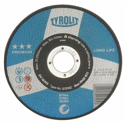 Disques à tronçonner Gamme technique "PREMIUM"-D 230mm-épaisseur 2,5 mm TYROLIT