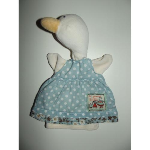 Doudou Marionnette Jeanne La Cane Oie Canard Moulin Roty Collection La Grande Famille Bleu Pois Blanc Fleurs Jouet Bebe Naissance Enfant Comfort Blanket Comforter Soft Toy Peluche 