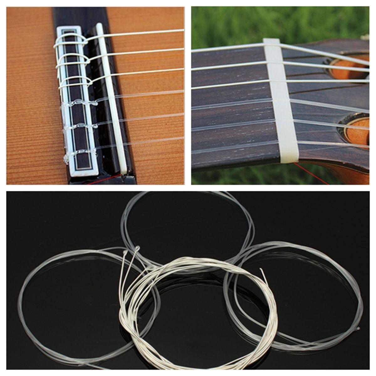 Jeu de cordes en nylon transparent et argenté pour guitare classique 1M 1-6 EBGDAE et accessoires