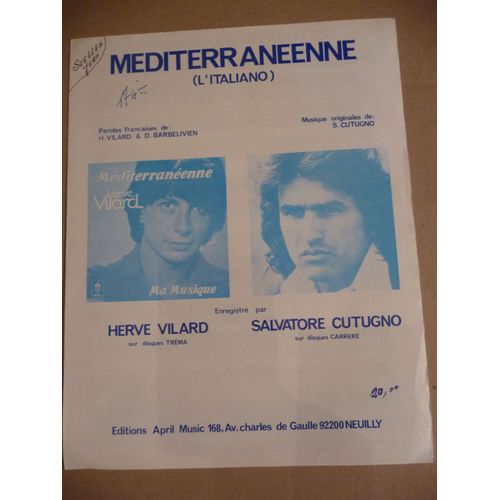 Mediterraneenne (L'italiano) Hervé Vilard, S.Cutugno