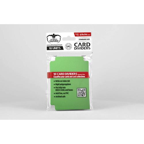 Ultimate Guard 10 Intercalaires Pour Cartes Card Dividers Taille Standard Vert