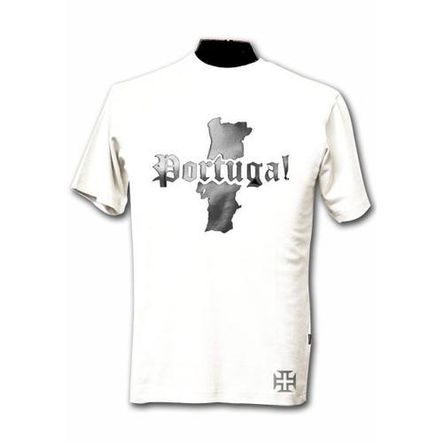 T-Shirt Portugal Blanc & Argent Métallisé