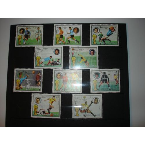 Lot De 10 Timbres Fujeira Coupe Du Monde De Football Munich 1974