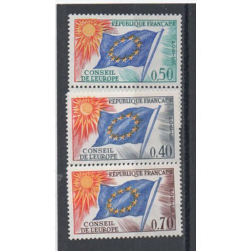 France: Lot De 3 Timbres De Service Pour Le Conseil De L'europe, Type Drapeau Européen N° 31, 33, 35 .