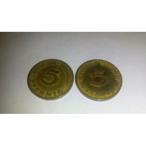 5 Pfennig 1950 Lettre F