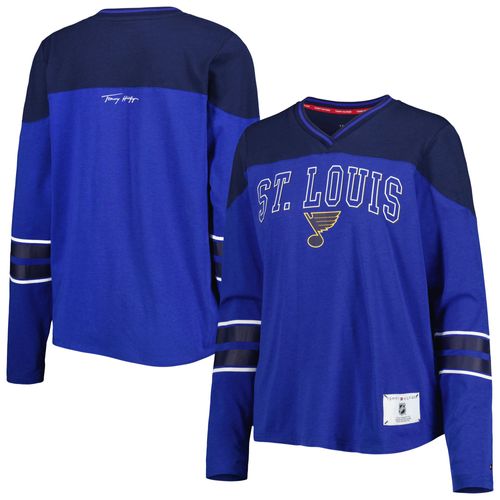 T-Shirt À Manches Longues Et Col En V Abigail Blues De St. Louis Blues Tommy Hilfiger Pour Femme
