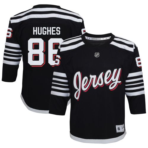 Maillot De Joueur De Réplique Alternative Des Devils Du New Jersey Noir Jack Hughes Pour Jeunes