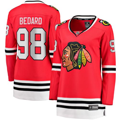 Maillot De Joueur Échappé À Domicile Des Blackhawks De Chicago Rouge Connor Bedard De Marque Fanatiques Pour Femmes