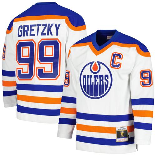 Maillot De Joueur De La Ligne Bleue Mitchell & Ness Wayne Gretzky Des Oilers D'edmonton, Blanc, 1986/87, Pour Hommes