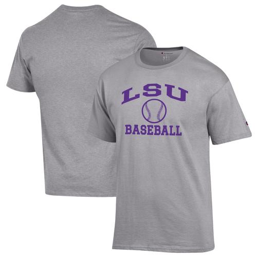 T-Shirt Champion Gris Lsu Tigers Baseball Icon Pour Hommes