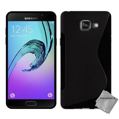 Housse Etui Coque Pochette Silicone Gel Fine Pour Samsung Galaxy A3 (2016) + Film Ecran - Noir