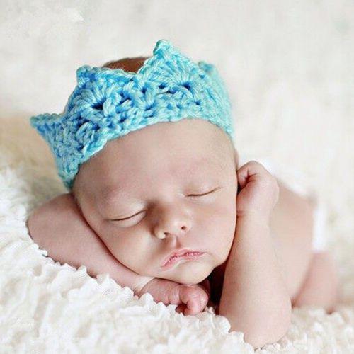 Déguisement Bébé Enfant Roi Couronne Bleu Princesse Hairband Crochet Bandeau Cheveux