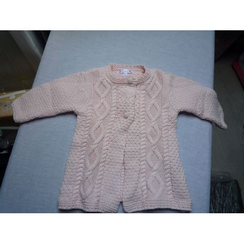 Gilet Long Rose, 6 Mois