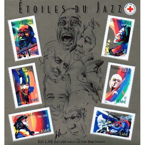 Bloc Timbre Neuf 50 - Grands Interprètes De Jazz - 2002 