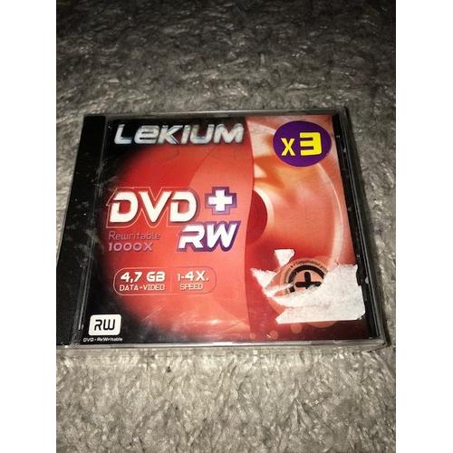 PACK DE 3 DVD+ RW LEKIUM