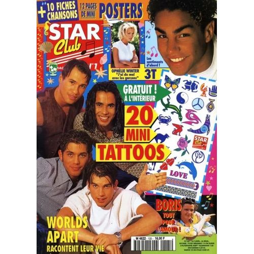Star Club N105 Revue Magazine Août96 Worlds Appart/Ophélie Winter/Myléne Farmer/3t/Boyzone/Hélène Ségara/Boris/Dany Brillant/Réciprok/Enrique Iglesias/Eros Ramazotti/The Fugees/Jean-Claude Van Damme