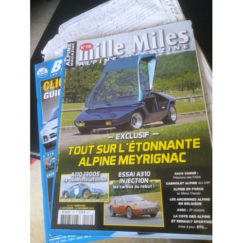 Mille Miles 116 Alpine A310 Injection,Meyrignac A110,Alpine A110 1300s Usine,