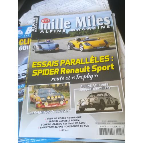 Mille Miles 117 Renault Sport Spider,Alpine A110 Compet Client,Palikovic