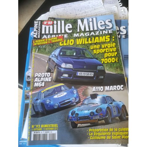 Mille Miles 92 De 2012 Tavares,Clio Williams,Alpine M64,A110 1600s Maroc