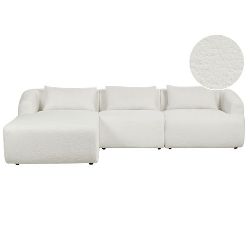 Canapé D'angle Svansele Blanc Cassé Bouclé Côté Droit
