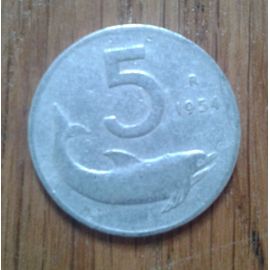 Pièce 5 Lires 1954 R - Repubblica Italiana