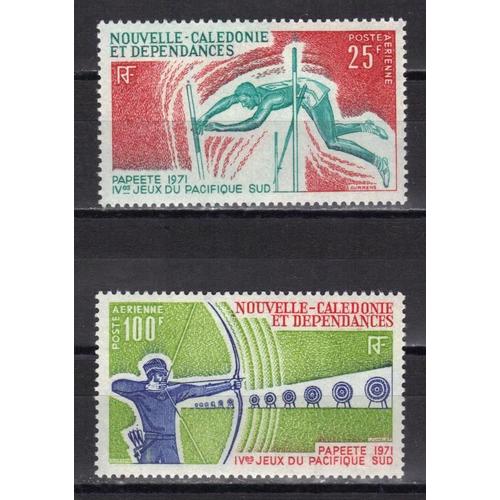 Nouvelle-Caledonie Poste Aerienne 1971 : 4è Jeux Du Pacifique-Sud À Papeete - Série Entière De 2 Timbres Neufs ** Cote 16 